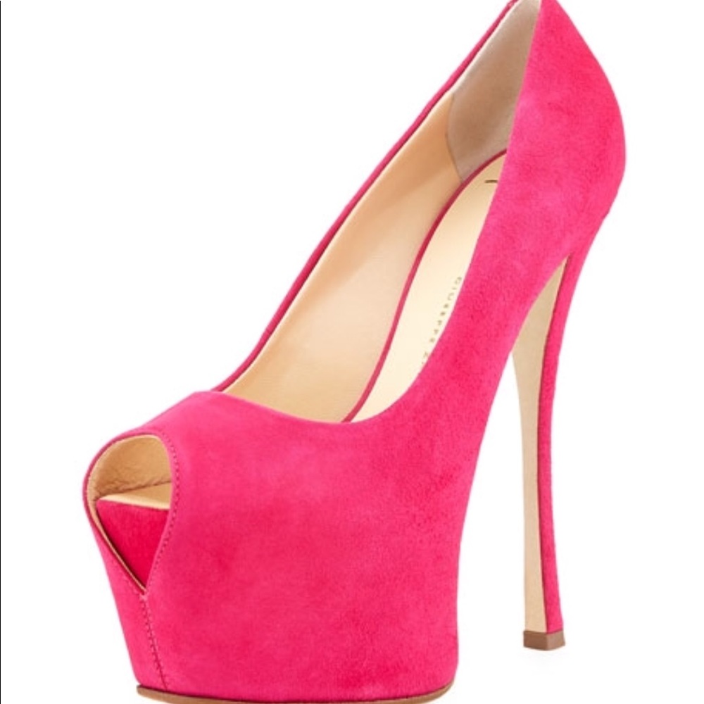 Giuseppe Zanotti Liza Suede Peep-Toe Platform Pump